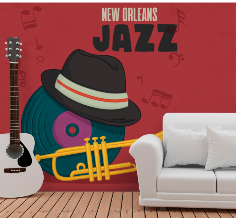 Poslikava jazz glasbe new orleans note - TenStickers