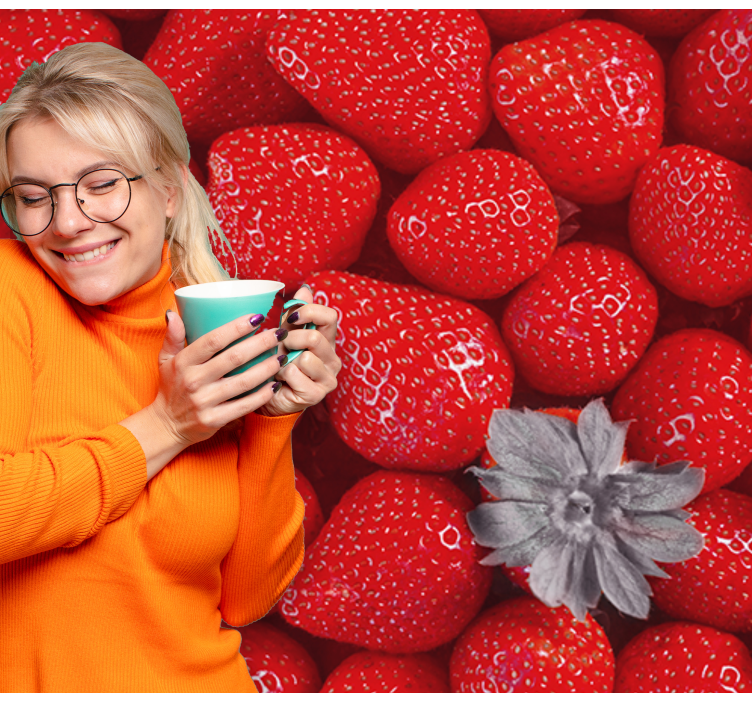 Strawberry and bloom fototapete s cvetjem - TenStickers