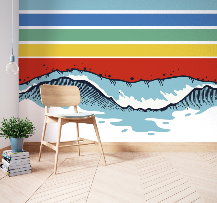 Stylized wave pattern fototapete narava - TenStickers