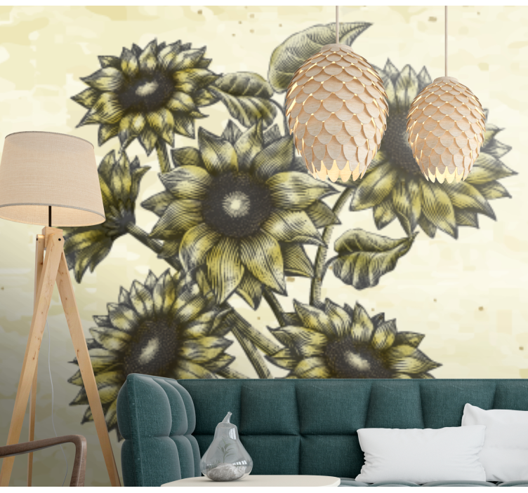 Sunflower floral composition fototapete cvetje - TenStickers