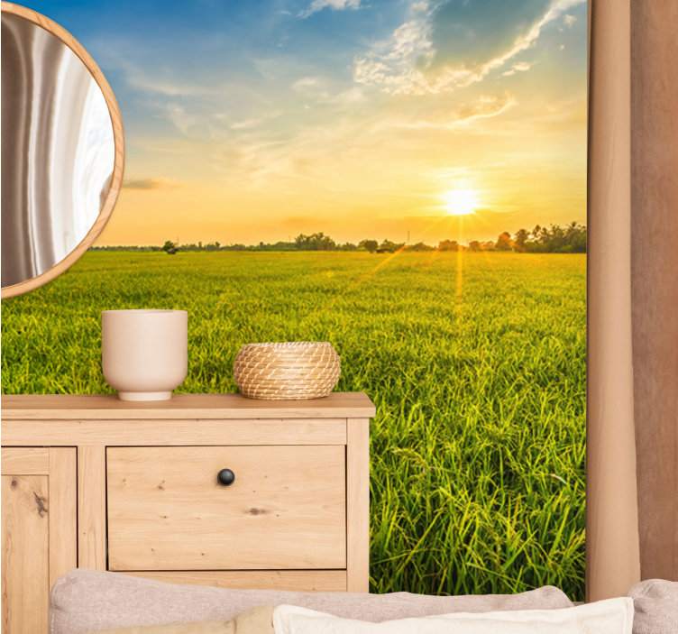 Sunset over greenfields stenske poslikave - TenStickers