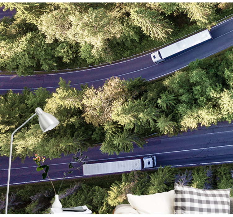 Tovornjak ptičji pogled stenska stena - TenStickers