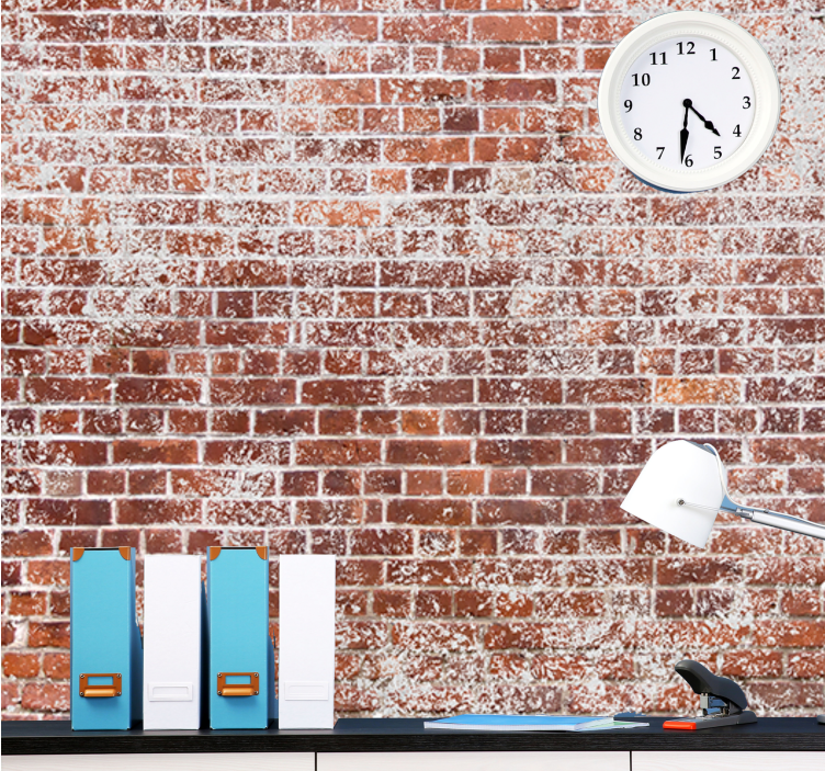 Textured red wall fototapete s kamnitim videzom - TenStickers