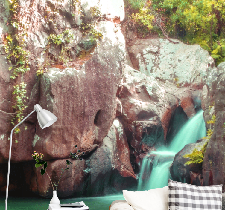 Tranquil waterfall scenery fototapete narava - TenStickers