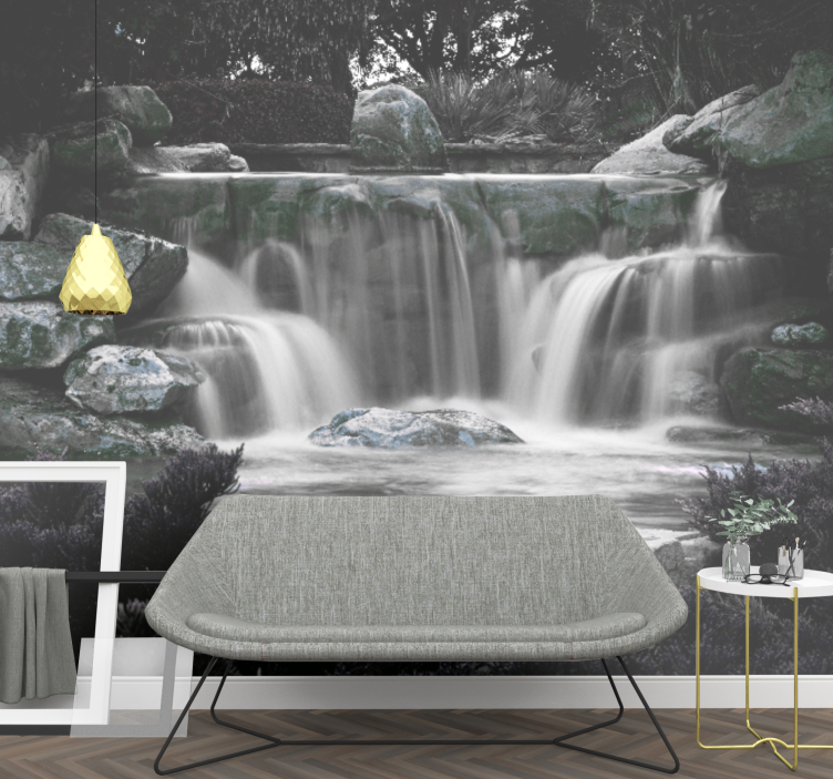Tranquil waterfall setting slap fototapeta - TenStickers