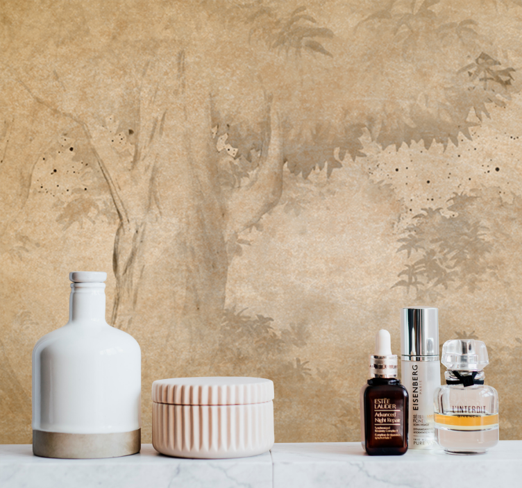 Tree silhouette background fototapete narava - TenStickers