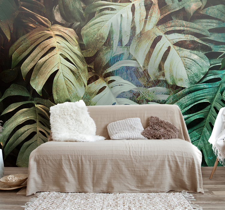 Tropical leaf motifs fototapete narava - TenStickers
