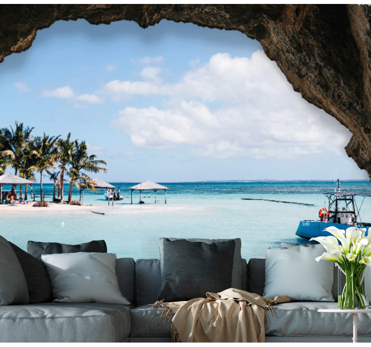 Tropical seaside vista stenske poslikave - TenStickers