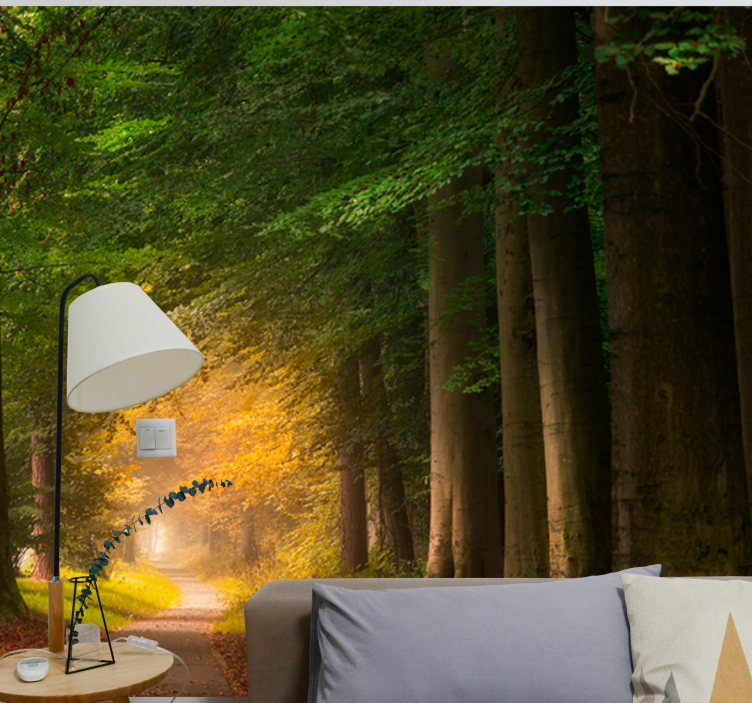 Ulico skozi gozd stensko poslikavo - TenStickers