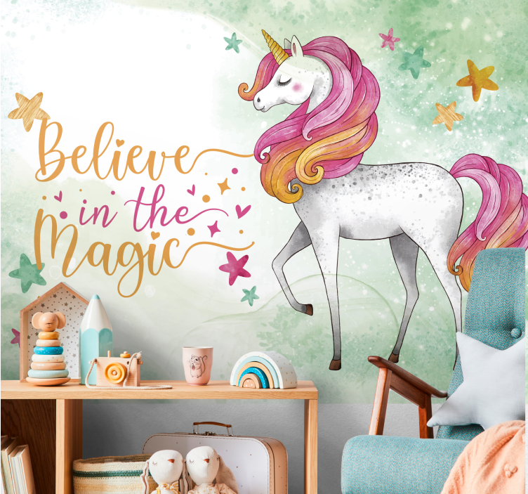 Unicorn in enchantment fototapeta s fantazijskimi motivi - TenStickers