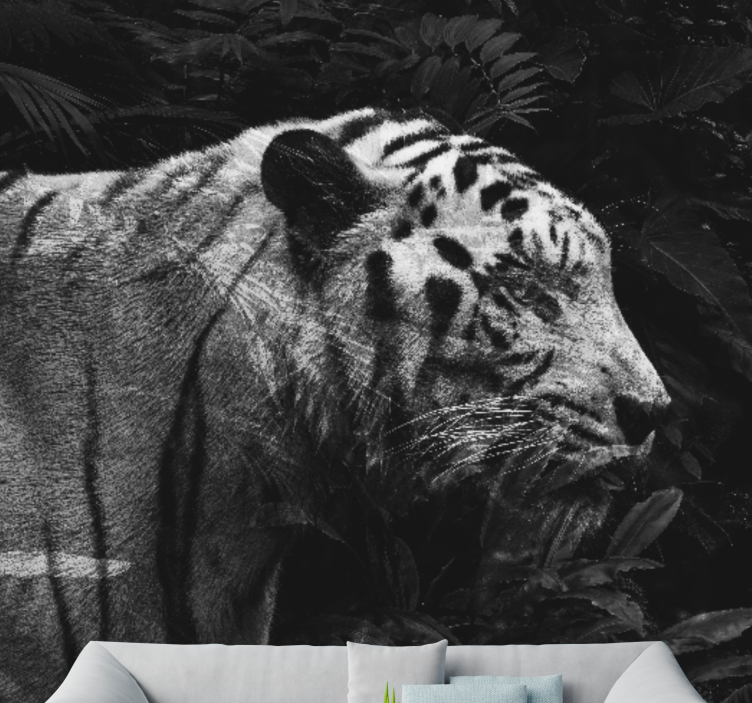 Veličastni beli tiger Fototapete z živalmi - TenStickers