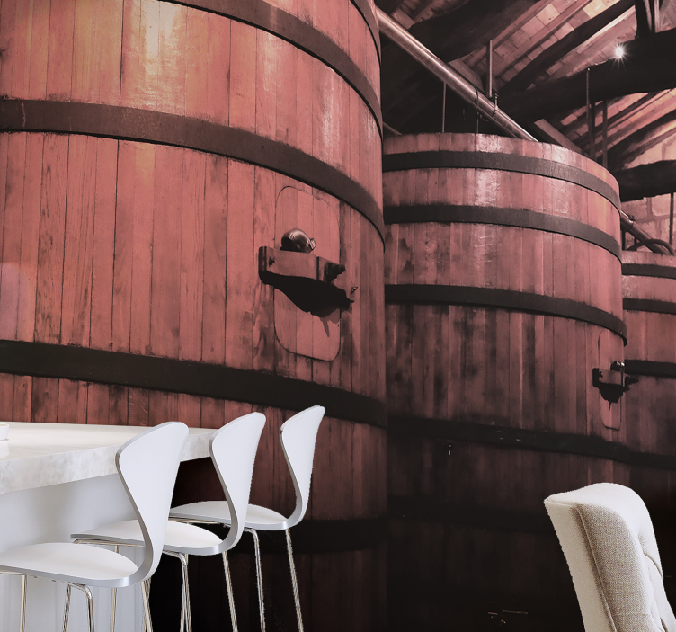 Veliki stari vinski sodi starinski freski - TenStickers