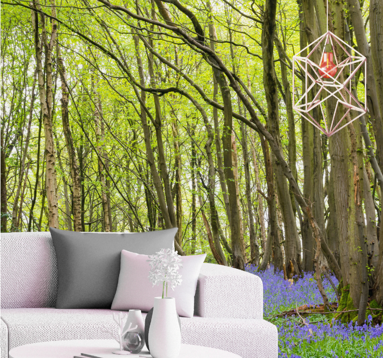 Vibrant green trees fototapeta gozd - TenStickers