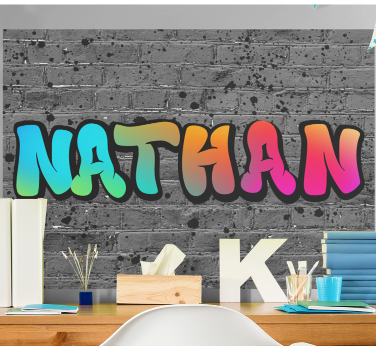 Vibrant name art fototapeta s citati - TenStickers