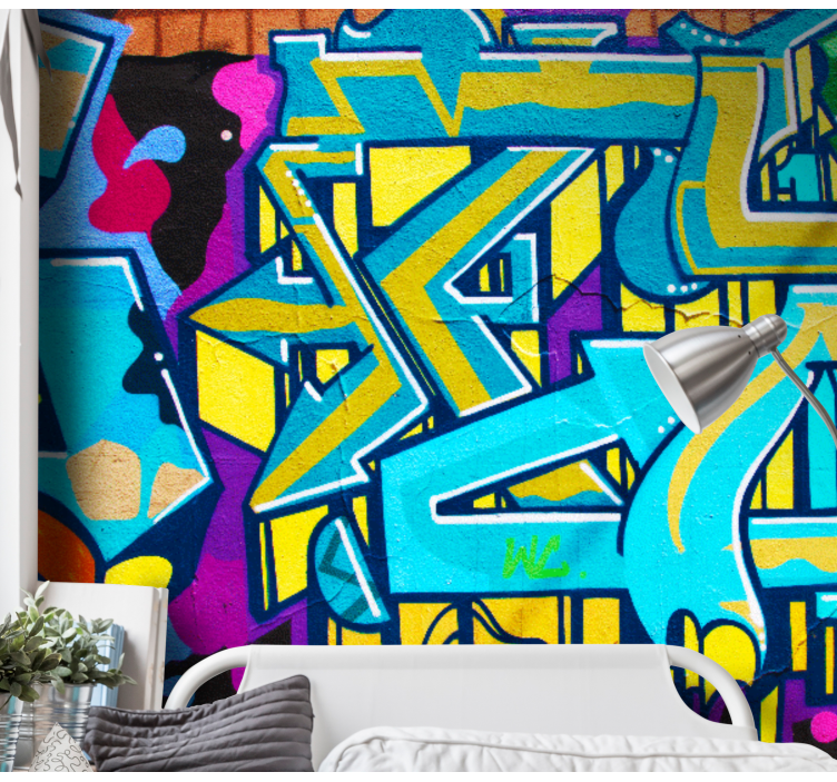 Vibrant urban expression fototapete z graffiti motivi - TenStickers