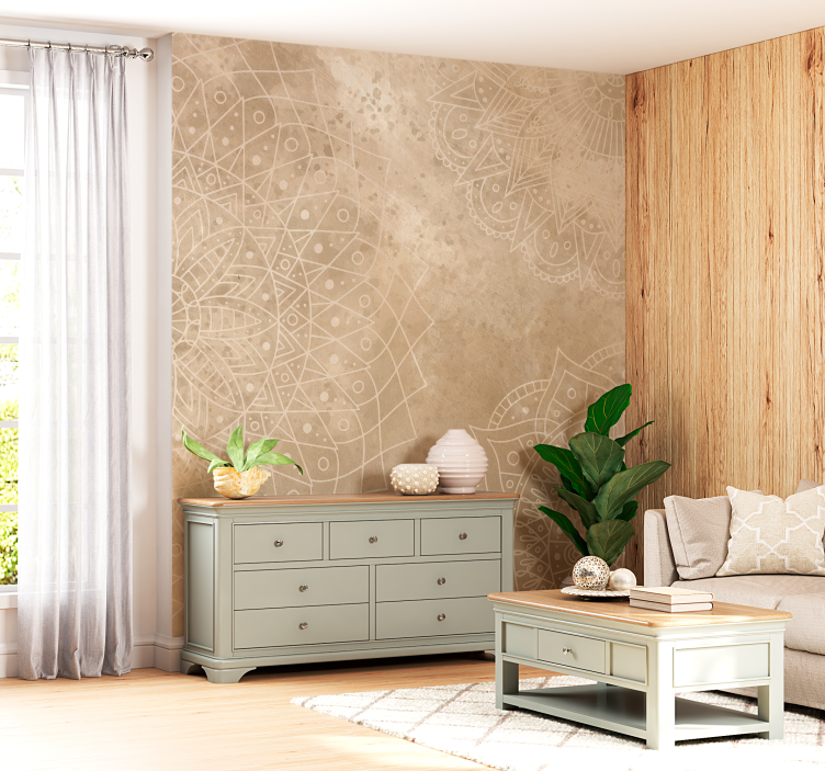 Vintage mandale Fototapete za dnevno sobo - TenStickers