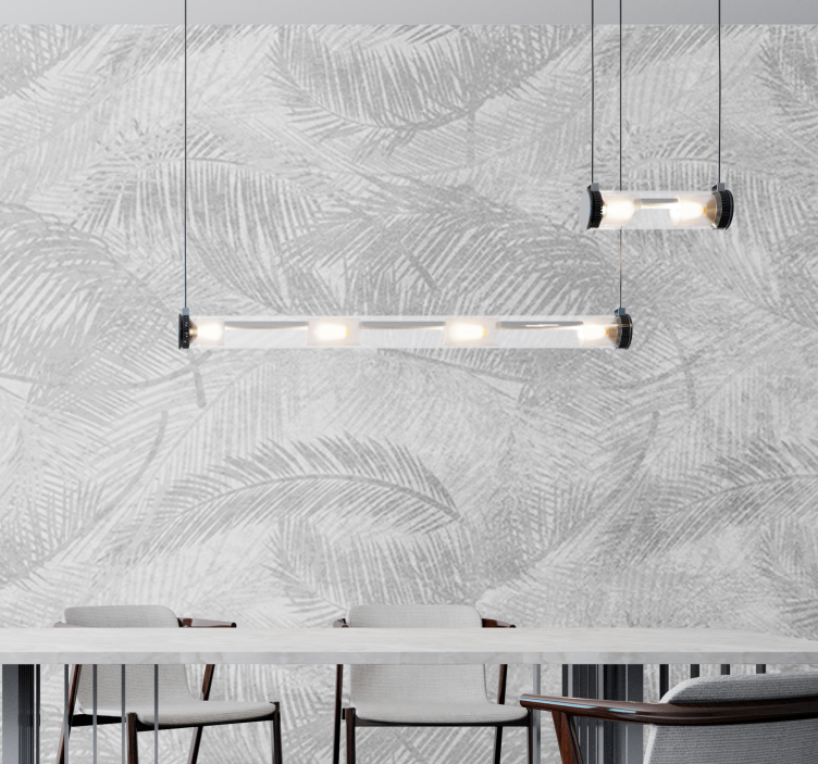 Vintažni stenski poslikavi iz sive tropske narave - TenStickers