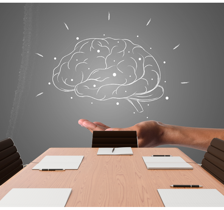 Vizualizacija možganskih konceptov Fototapeta s citati - TenStickers