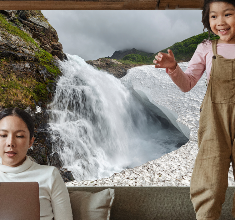 Waterfall scenic view fototapete narava - TenStickers