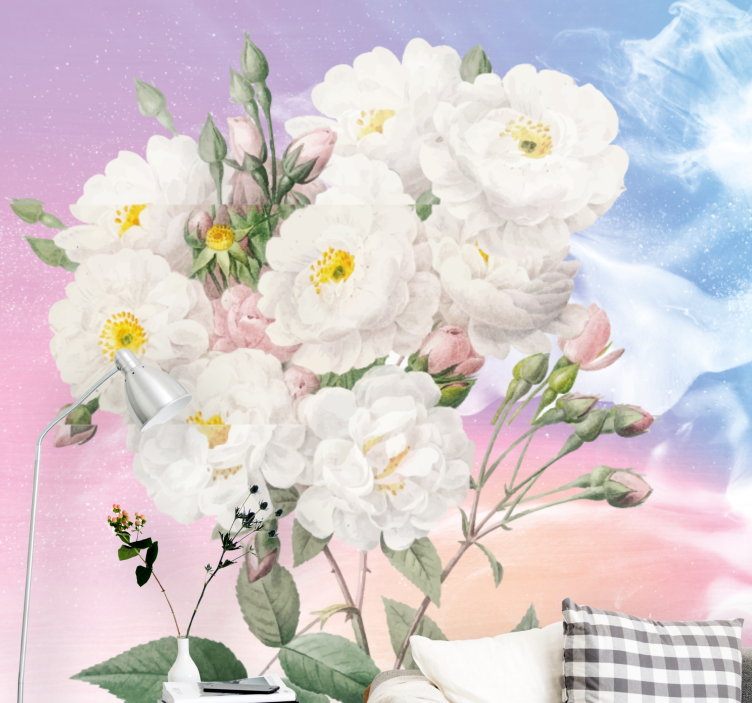 White floral arrangement fototapete cvetje - TenStickers