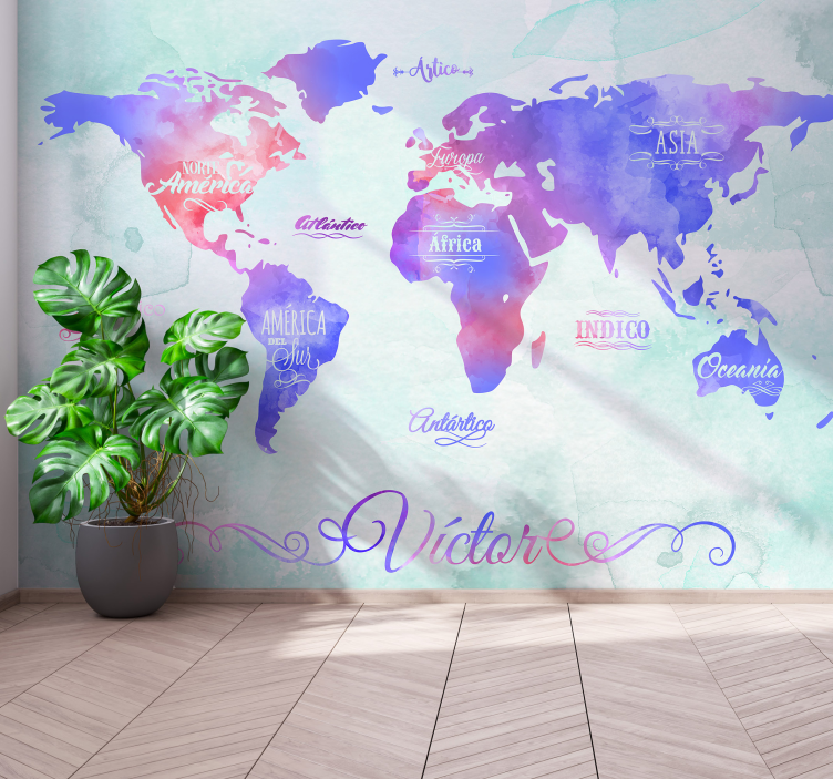 World map design fototapete z zemljevidom sveta - TenStickers