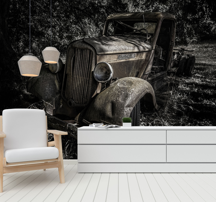 Zarjavel starodobni tovornjak Fototapeta z vozili - TenStickers