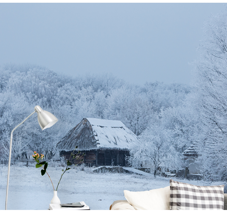 Zasnežena zimska pokrajina Stenske poslikave - TenStickers