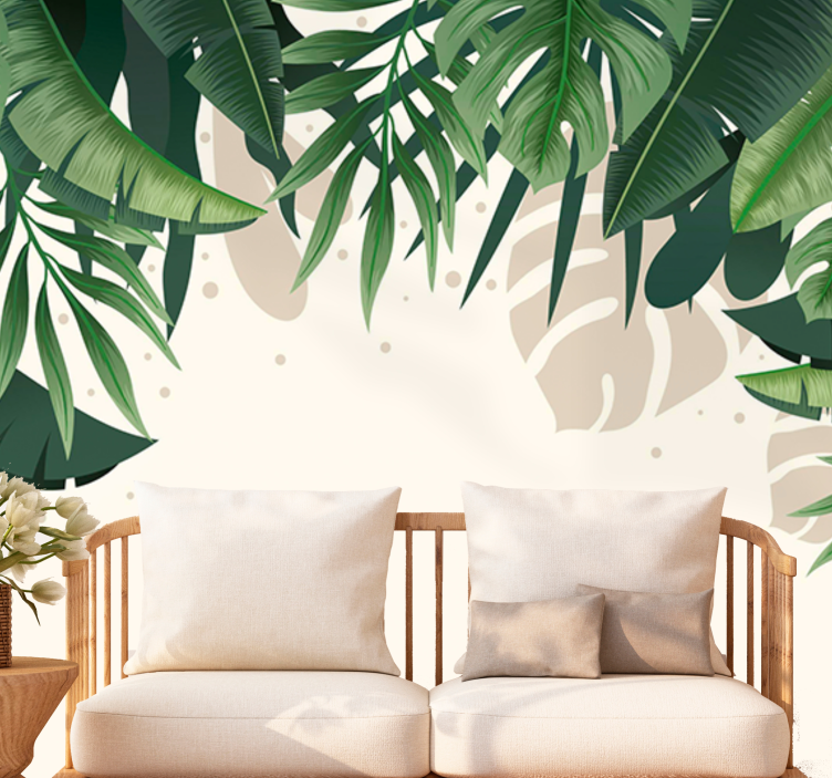 Moderne stenske fototapetetropske rastline - TenStickers