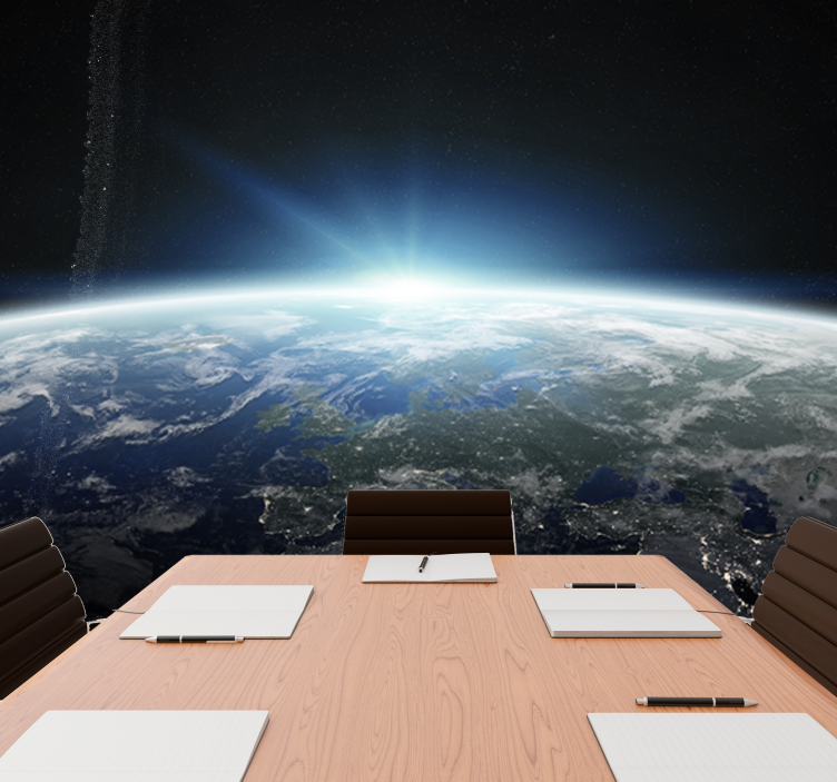 Zemeljski perspektivni pogled Vesoljski fototapeti - TenStickers