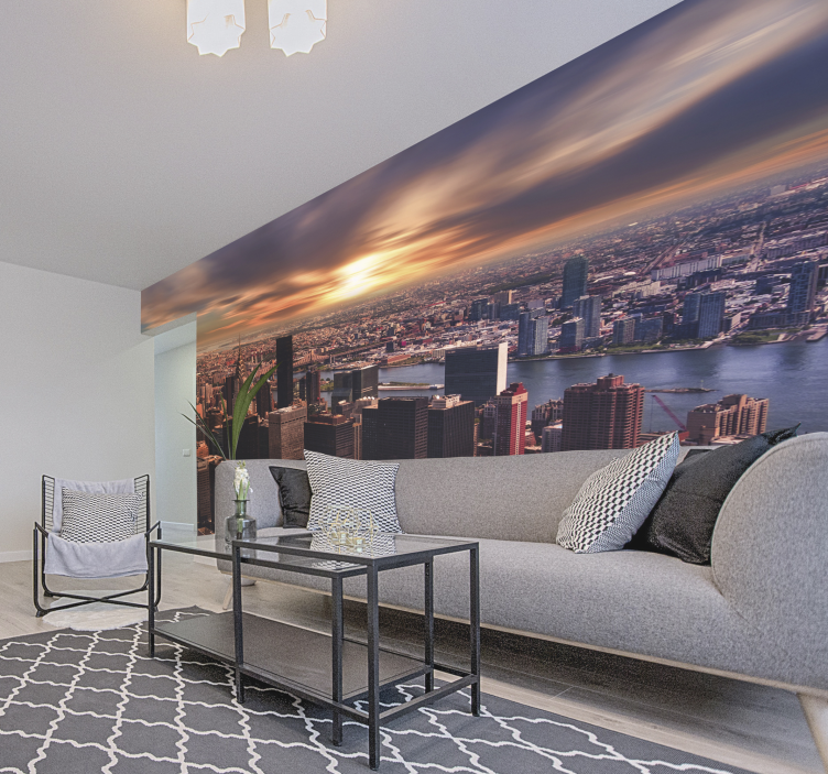 Zjutraj v new york stenski mural - TenStickers