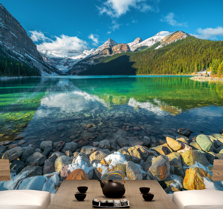 Zrcalna slika gorskega jezera Stenske poslikave - TenStickers