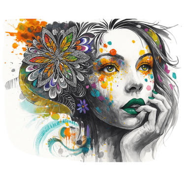 Portret eksplodirajočih barv Fototapete s graffiti motivi - TenStickers