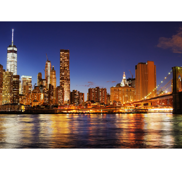 New york manhattan ob zori obrisan stenski zidni fototapeta - TenStickers