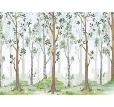 Minimalist botanical feature fototapeta gozd - TenStickers