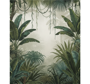 Retro jungle retreat fototapeta gozd - TenStickers