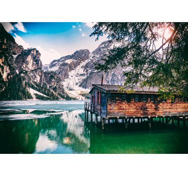 Stenski stenski zidni fototapeta braies jezero - TenStickers