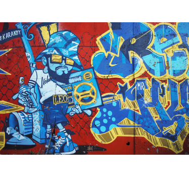 Kul grafitti umetniški stenski zid - TenStickers