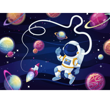 Otroški stenski fototapetai astronavt v vesolju - TenStickers