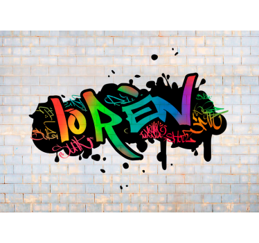 Personalizirano barvno ime grafiti mestni umetniški stenski mural - TenStickers