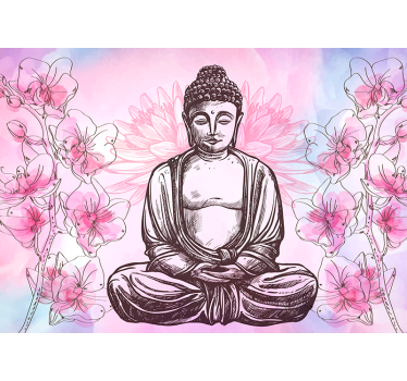 Buddha obdan z orhideje zen foto tapeta - TenStickers