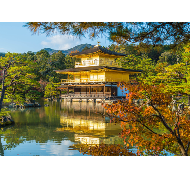 Golden pavilion reflection stenske poslikave - TenStickers