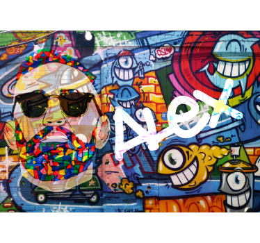Colorful urban portrait fototapete z graffiti motivi - TenStickers