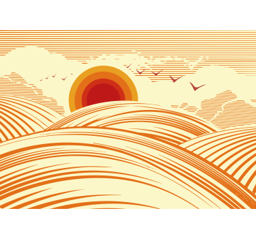 Setting sun horizon stenske poslikave - TenStickers
