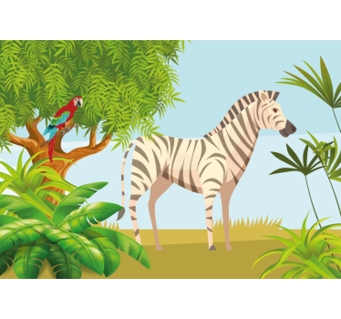 Zebra džungla gozd stenske tapeta - TenStickers