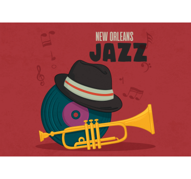 Stenski poslikava jazz glasbe new orleans - TenStickers