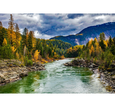 Scenic mountain river stenske poslikave - TenStickers