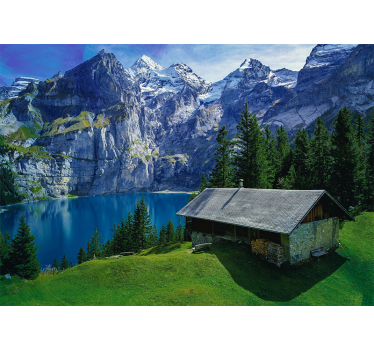 Mountain lake landscape stenske poslikave - TenStickers
