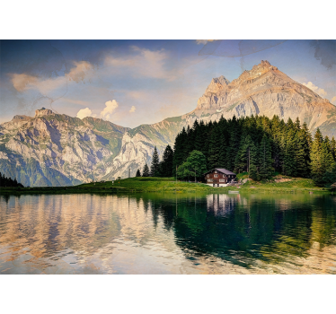 Mountain lake getaway stenske poslikave - TenStickers