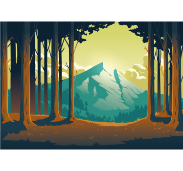 Scenic forest mountain fototapeta z gorami - TenStickers