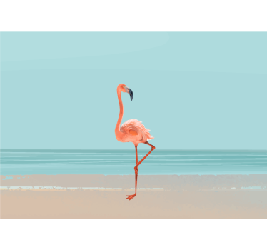 Fototapete z morjem flamingo ob obali - TenStickers